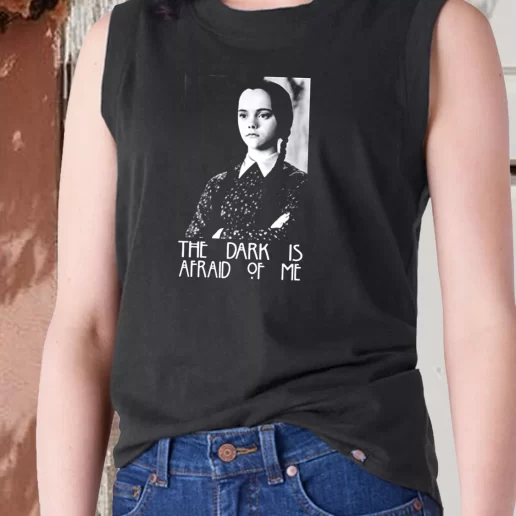 Aesthetic Tank Top Dark is Afraid of Me Wednesday Addams Family 1