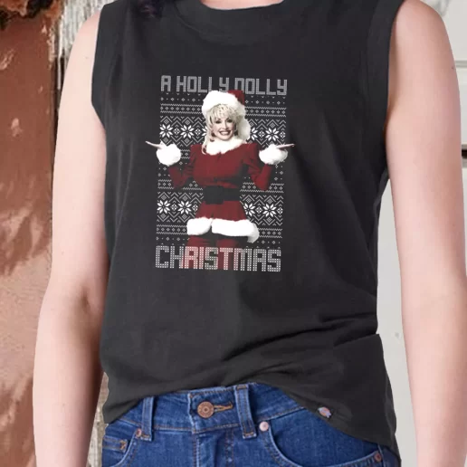 Aesthetic Tank Top Dolly Parton Holly Dolly Christmas X Mas Gifts 1