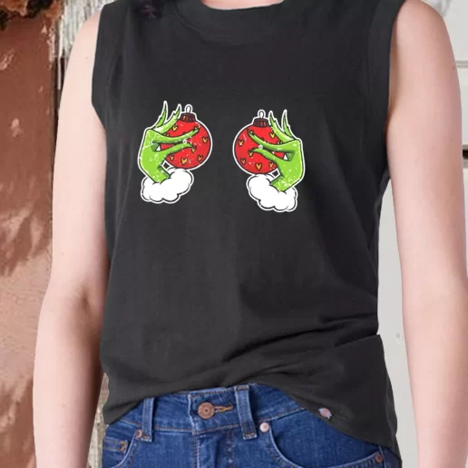 Aesthetic Tank Top Funny Grinchs Hand Is On The Breast X Mas Gifts 1