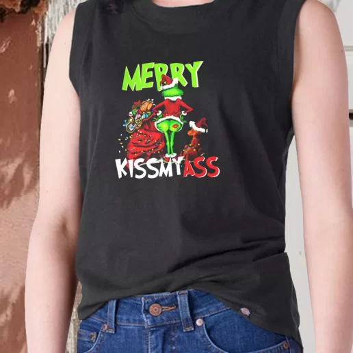 Aesthetic Tank Top Grinch Merry Kiss My Ass X Mas Gifts 1
