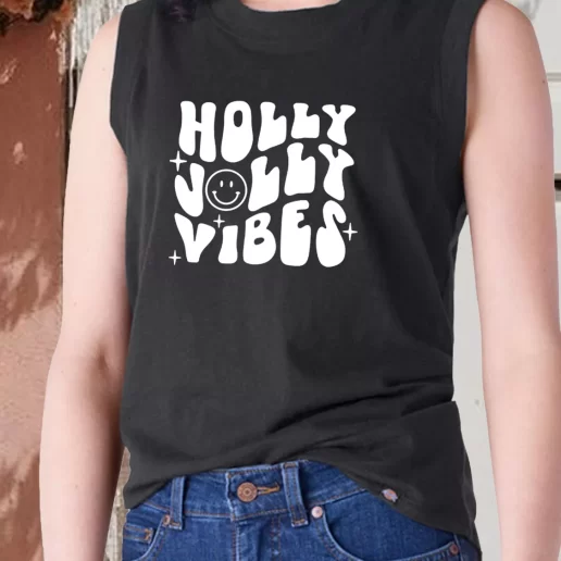 Aesthetic Tank Top Holly Jolly Vibes X Mas Gifts 1