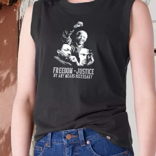 Aesthetic Tank Top Malcolm X Martin Luther King Nelson Mandela Freedom Justice 1