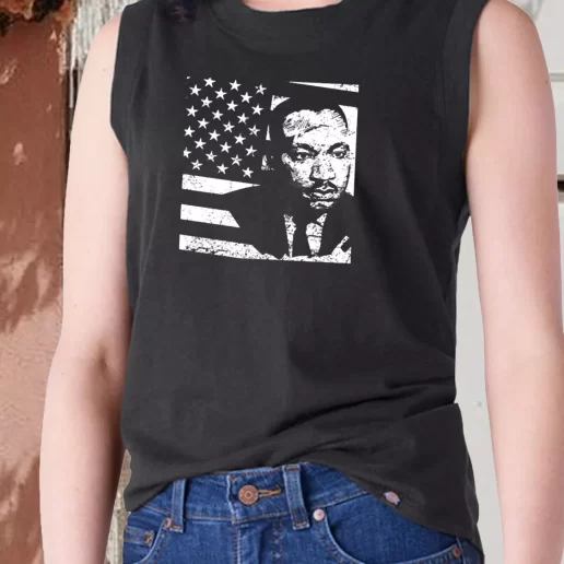 Aesthetic Tank Top Martin Luther King Jr Distressed Mlk Flag 1