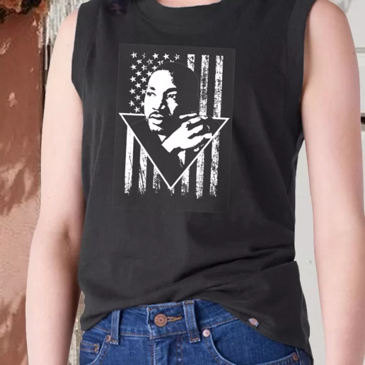 Aesthetic Tank Top Martin Luther King Jr Distressed Usa Flag 1