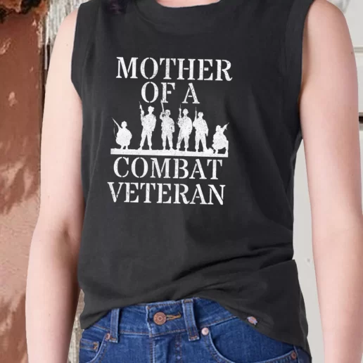 Aesthetic Tank Top Mother of a Combat veteran Combat Veterans Day 1