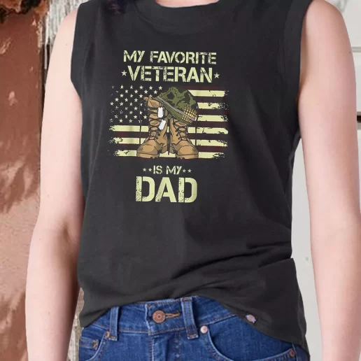 Aesthetic Tank Top My Favorite Veteran Is My Dad Combat Veterans Day 1