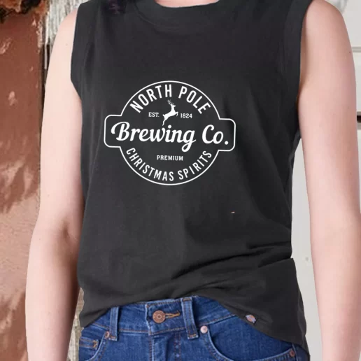 Aesthetic Tank Top North Pole Brewing Co Christmas Spirits X Mas Gifts 1