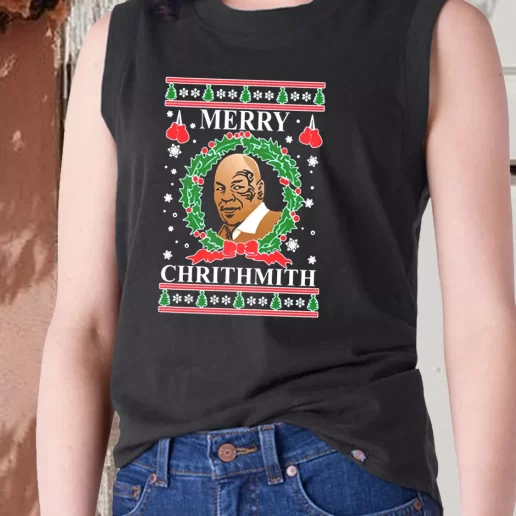 Aesthetic Tank Top OnCoast Mike Tyson Merry Chrithmith Ugly Christmas X Mas Gifts 1