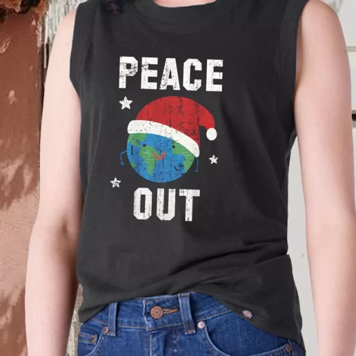 Aesthetic Tank Top Peace Out Festive X Mas Gifts 1