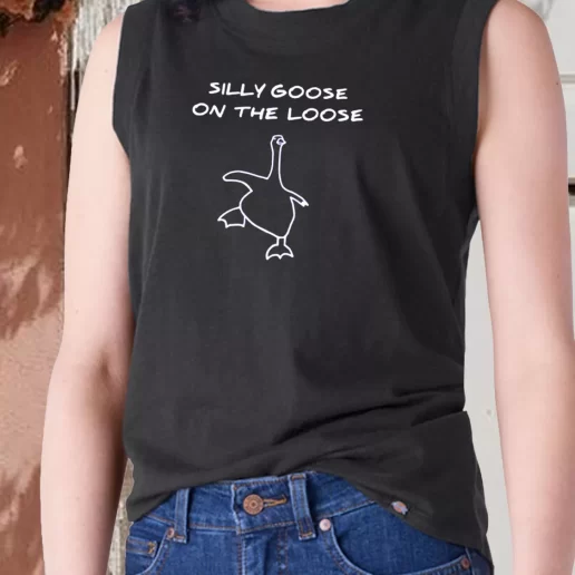 Aesthetic Tank Top Silly Goose On The Loose Drawing 1