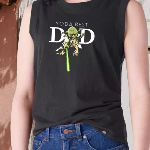 Aesthetic Tank Top Star Wars Yoda Lightsaber Best Dad Dad Gift Ideas 1