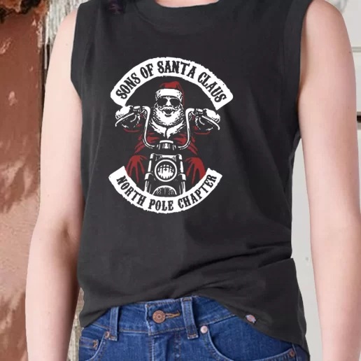 Aesthetic Tank Top The North Pole Chapter Biker Christmas X Mas Gifts 1