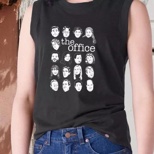 Aesthetic Tank Top The US Office Character Faces X Mas Gifts 1