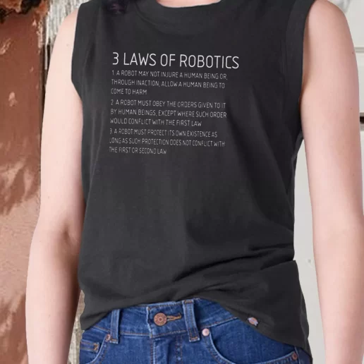 Aesthetic Tank Top Three Laws Of Robotics 1