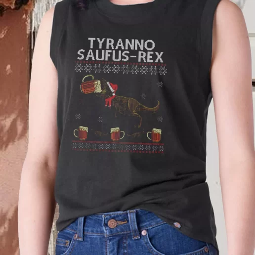 Aesthetic Tank Top Tyranno Saufus Rex Drink Beer X Mas Gifts 1