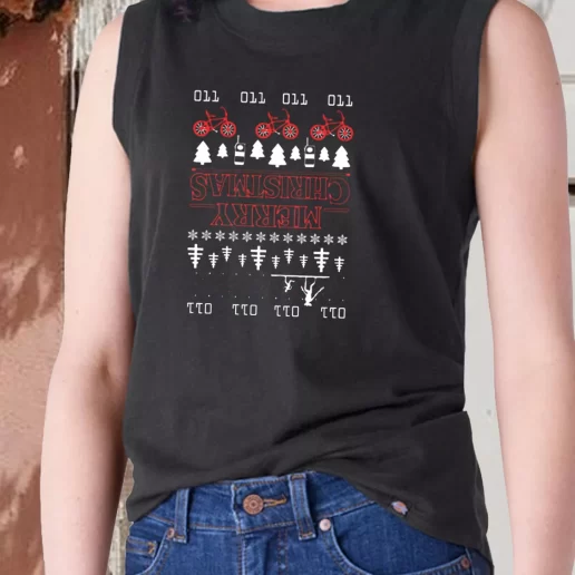 Aesthetic Tank Top Upside Down Stranger Things Merry Christmas X Mas Gifts 1