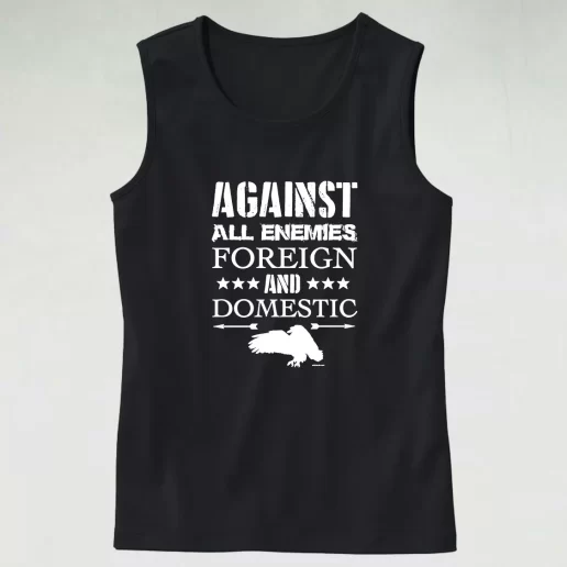 Against All Enemies Foreign and Domestic Army Tank Top 1