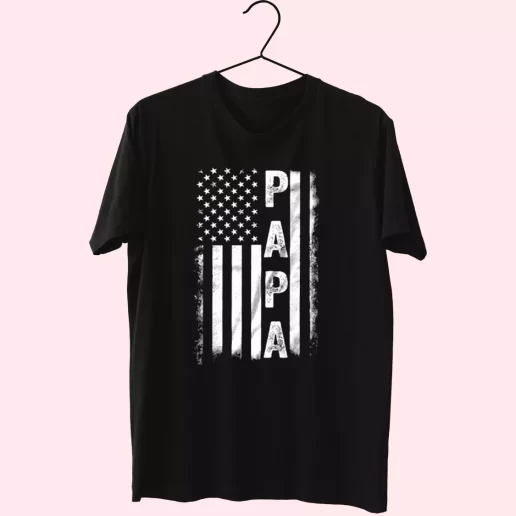 American Flag Us Papa T Shirt For Dad 1