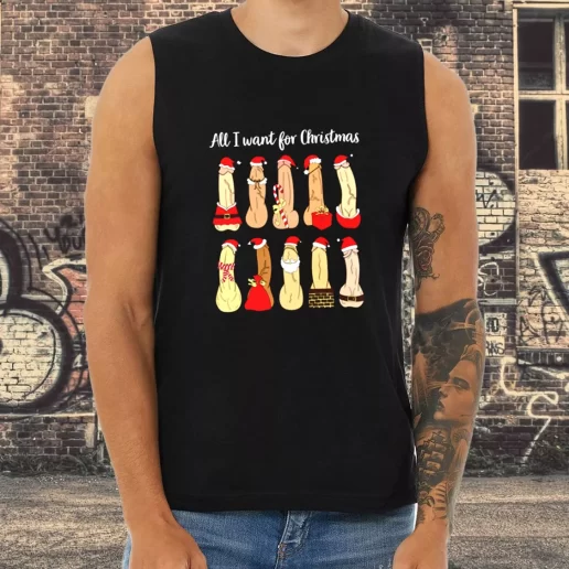 Athletic Tank Top All I Want Ugly Christmas Xmas Shirt Idea 1