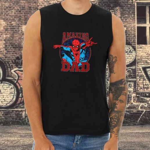 Athletic Tank Top Amazing Dad Spiderman Style Dad Gifts From Son 1