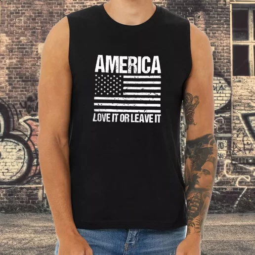 Athletic Tank Top America Love it or Leave It Combat Veterans Day 1