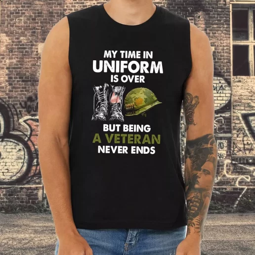 Athletic Tank Top Being A Veteran Never Ends Combat Veterans Day 1