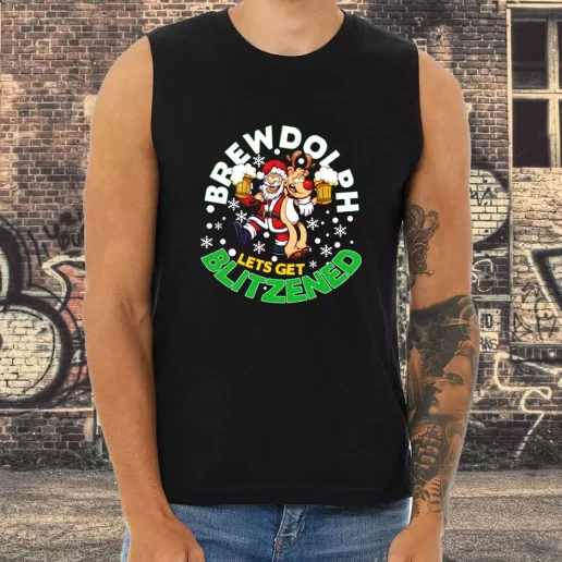 Athletic Tank Top Brewdolph Lets Get Blitzened Christmas Xmas Shirt Idea 1