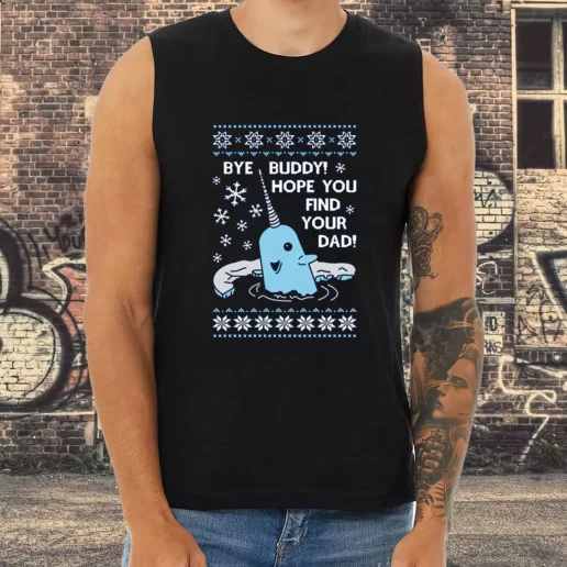 Athletic Tank Top Bye Buddy Hope You Find Your Dad Elf Narwhal Xmas Shirt Idea 1