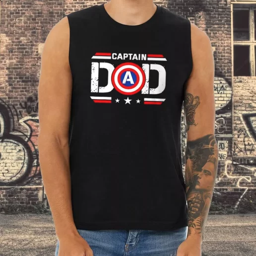 Athletic Tank Top Captain Dad Superhero Dad Gifts From Son 1