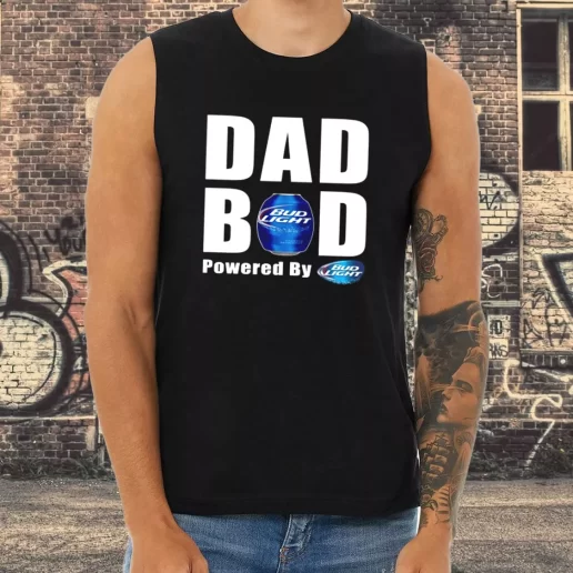 Athletic Tank Top Dad Bod Powered By Bud Light Beer Dad Gifts From Son 1