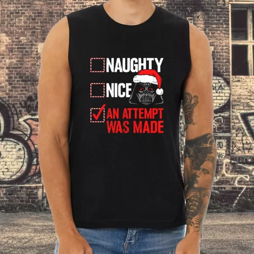 Athletic Tank Top Darth Vader Naughty or Nice Checklist Xmas Shirt Idea 1