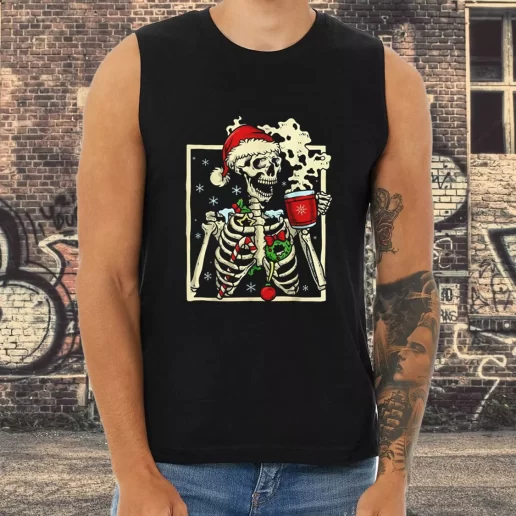 Athletic Tank Top Dead Inside Skeleton Christmas Xmas Shirt Idea 1