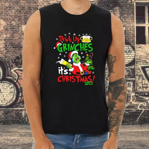 Athletic Tank Top Drink Up Grinches Its Christmas Xmas Shirt Idea 1