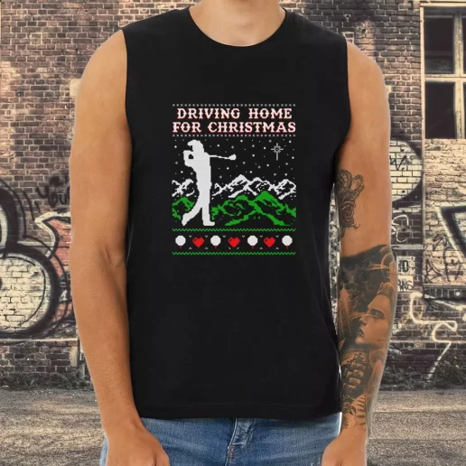 Athletic Tank Top Driving Home For Christmas Golf Xmas Shirt Idea 1