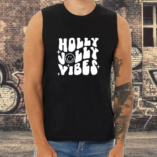 Athletic Tank Top Holly Jolly Vibes Xmas Shirt Idea 1