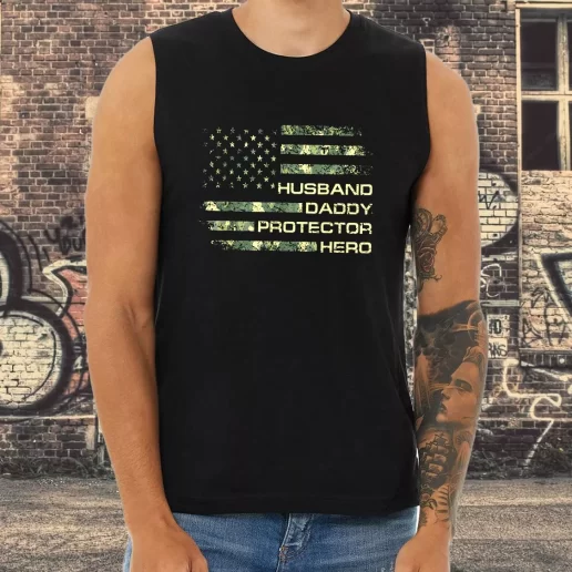 Athletic Tank Top Husband Daddy Protector Hero Combat Veterans Day 1