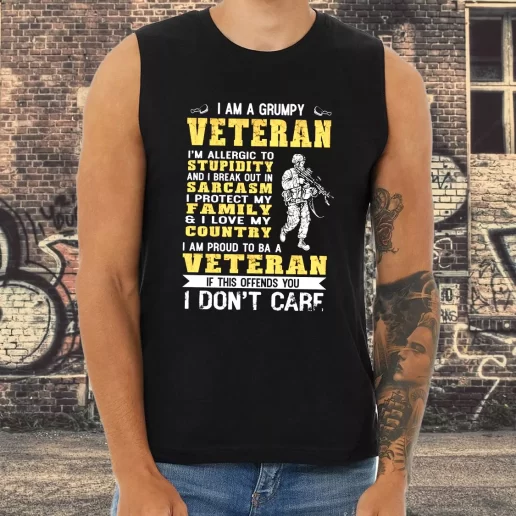 Athletic Tank Top I Am A Grumpy Veteran Proud To Be Veteran Combat Veterans Day 1