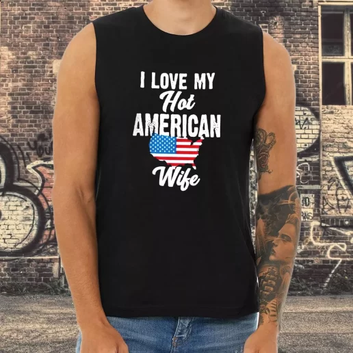 Athletic Tank Top I Love My Hot American Wife Combat Veterans Day 1