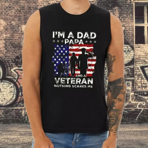 Athletic Tank Top Im A Dad Papa And A Veteran Combat Veterans Day 1