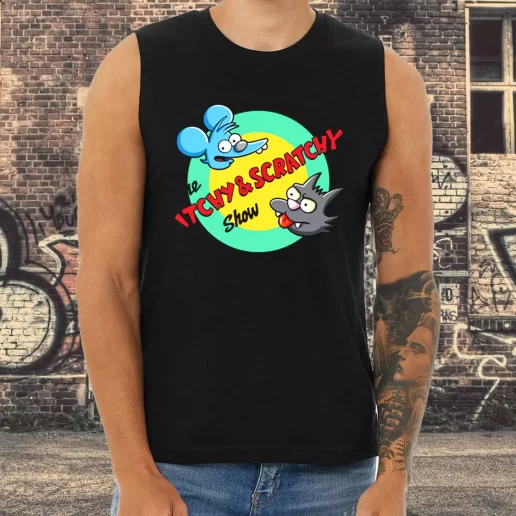 Athletic Tank Top Itchy And Scratchy Show Rocket 1