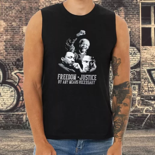 Athletic Tank Top Malcolm X Martin Luther King Nelson Mandela Freedom Justice 1