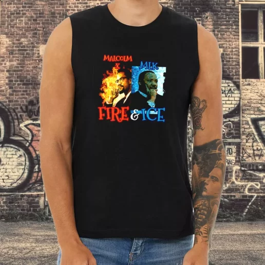 Athletic Tank Top Malcolm X Martin Luther King Shirt Fire And Ice 1
