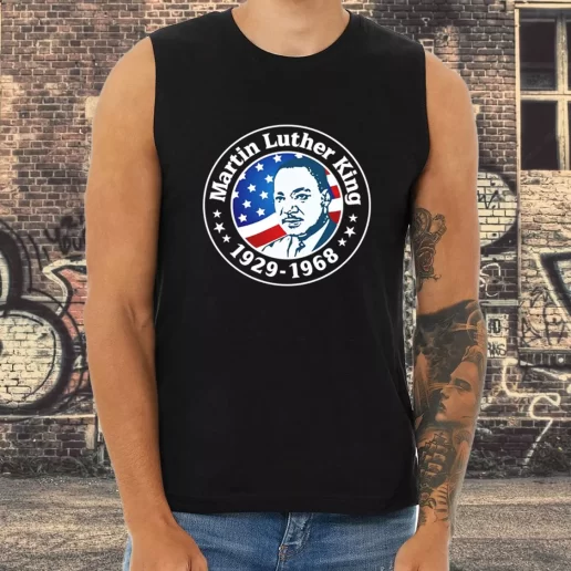 Athletic Tank Top Martin Luther King Jr American Flag Motivational 1