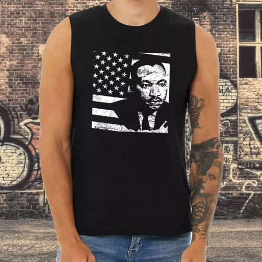 Athletic Tank Top Martin Luther King Jr Distressed Mlk Flag 1