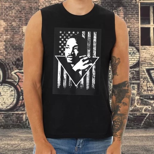 Athletic Tank Top Martin Luther King Jr Distressed Usa Flag 1