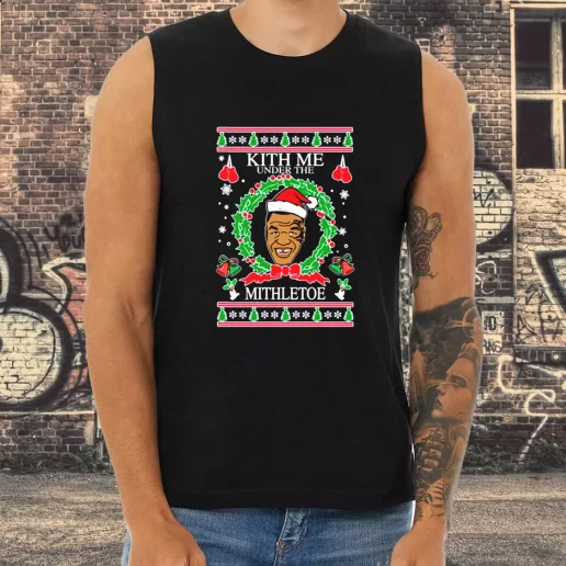 Athletic Tank Top Mike Tyson Kith Me Under The Mithletoe Xmas Shirt Idea 1