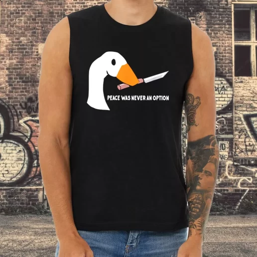 Athletic Tank Top Peace Was Never An Option Funny Goose 1