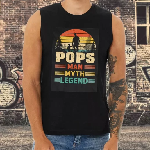 Athletic Tank Top Pops The Man The Myth The Legend Sunset Dad Gifts From Son 1