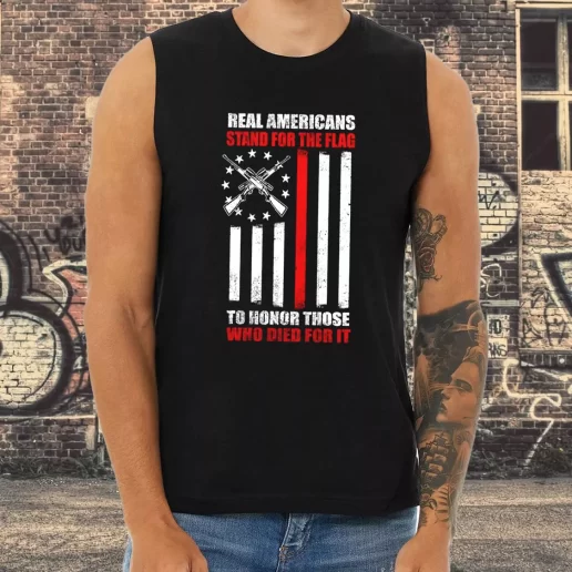 Athletic Tank Top Real Americans Stand for the Flag Combat Veterans Day 1