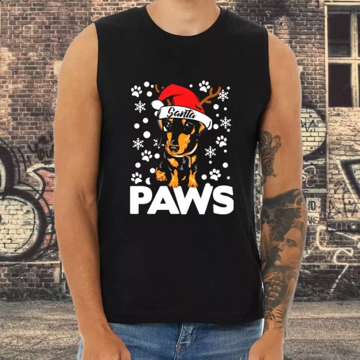 Athletic Tank Top Santa Paws Dachshund Dog Christmas Xmas Shirt Idea 1